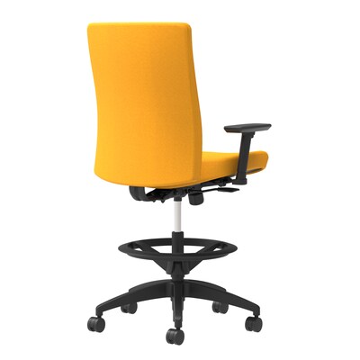 Union & Scale Workplace2.0™ Stool Upholstered 2D, Adjustable Arms, Goldenrod Fabric, Limited Synchro Tilt (54207)