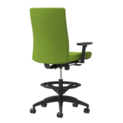 Union & Scale Workplace2.0™ Stool Upholstered 2D, Adjustable Arms, Pear Fabric, Limited Synchro Tilt