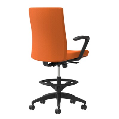 Union & Scale Workplace2.0™ Stool Upholstered, Fixed Arms, Apricot Fabric, Limited Synchro Tilt (54215)