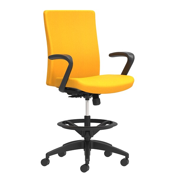 Union & Scale Workplace2.0™ Stool Upholstered, Fixed Arms, Goldenrod Fabric, Limited Synchro Tilt (54218)