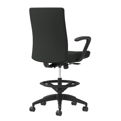 Union & Scale Workplace2.0™ Stool Upholstered, Fixed Arms, Iron Ore Fabric, Limited Synchro Tilt (54
