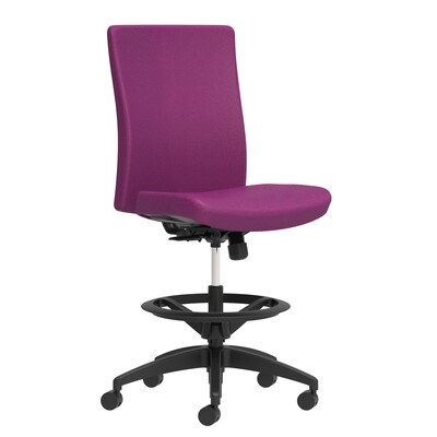 Union & Scale Workplace2.0™ Stool Upholstered, Armless, Amethyst Fabric, Limited Synchro Tilt (54225