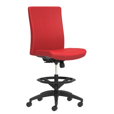 Union & Scale Workplace2.0™ Stool Upholstered, Armless, Cherry Fabric, Limited Synchro Tilt (54227)