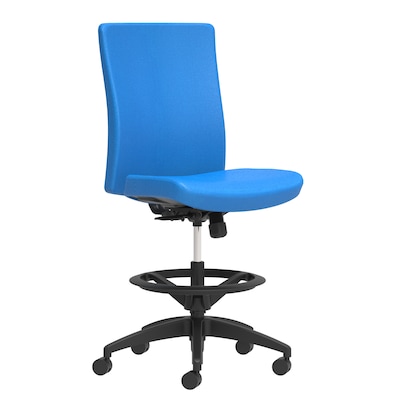 Union & Scale Workplace2.0™ Stool Upholstered, Armless, Cobalt Fabric, Limited Synchro Tilt (54228)