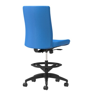 Union & Scale Workplace2.0™ Stool Upholstered, Armless, Cobalt Fabric, Limited Synchro Tilt (54228)