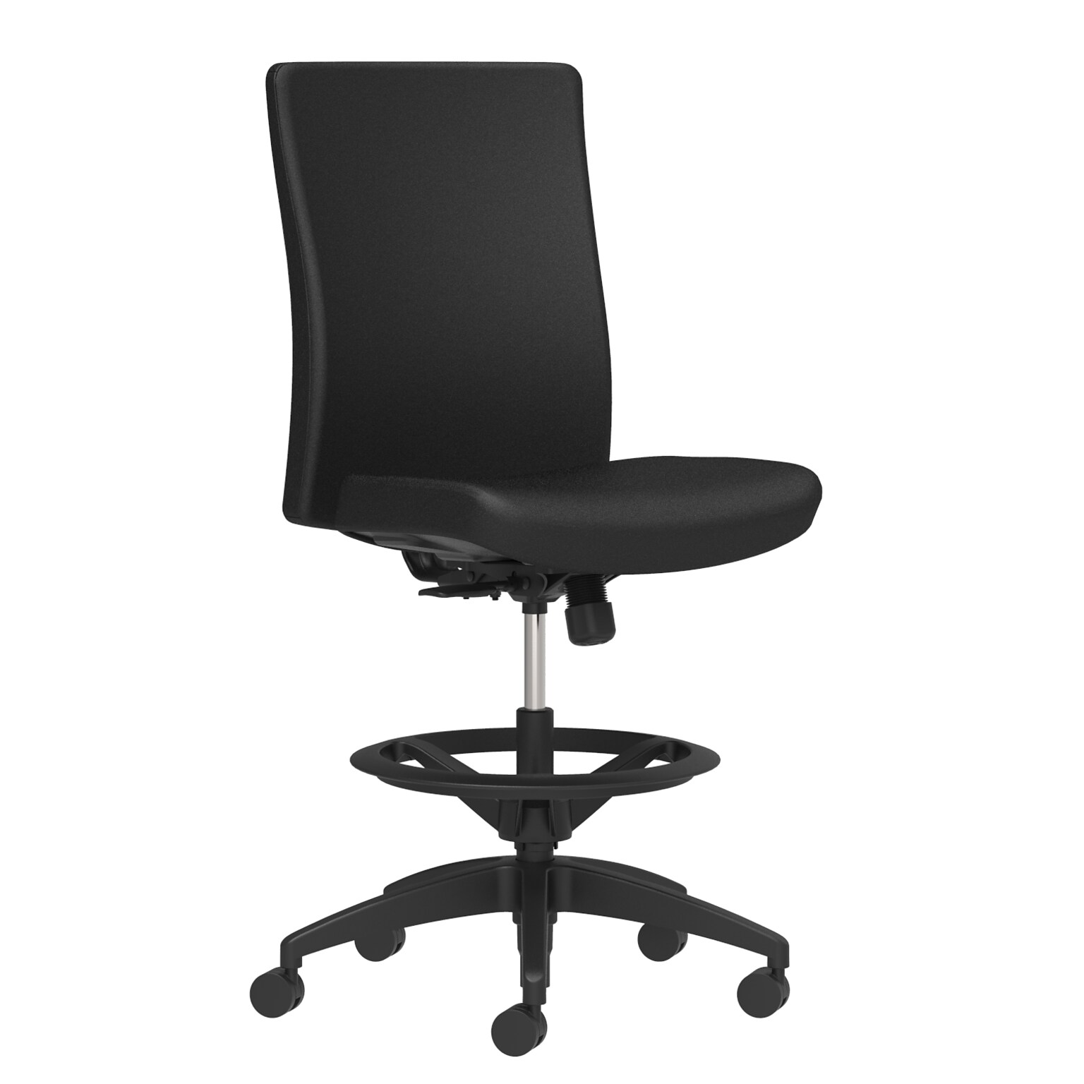 Workplace2.0™ Stool Upholstered, Armless, Black Fabric, Limited Synchro Tilt (54231)