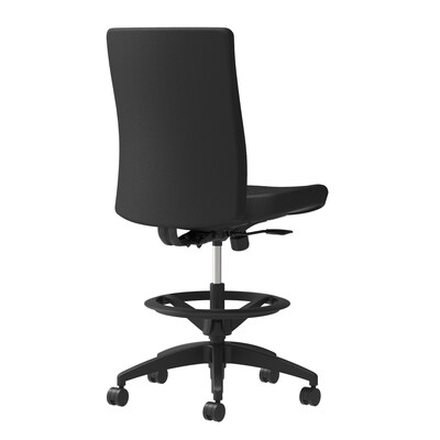 Union & Scale Workplace2.0™ Stool Upholstered, Armless, Black Fabric, Limited Synchro Tilt (54231)