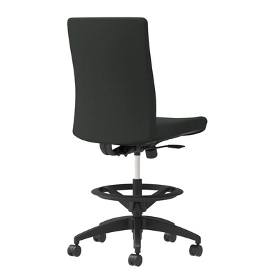 Union & Scale Workplace2.0™ Stool Upholstered, Armless, Iron Ore Fabric, Limited Synchro Tilt (54232