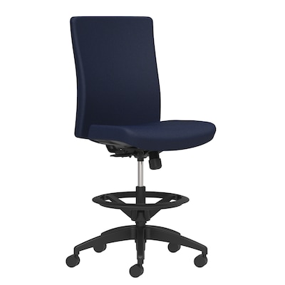 Union & Scale Workplace2.0™ Stool Upholstered, Armless, Navy Fabric, Limited Synchro Tilt (54234)