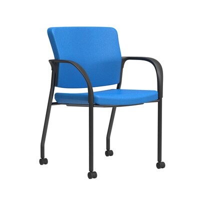Union & Scale Workplace2.0™ Multi-Purpose Upholstered 4-Leg Guest Chair, Fixed Arms, Cobalt Fabric (54097)