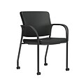 Union & Scale™ Workplace2.0™ Multi-Purpose Upholstered 4-Leg Guest Chair, Fixed Arms, Black Vinyl (54101)