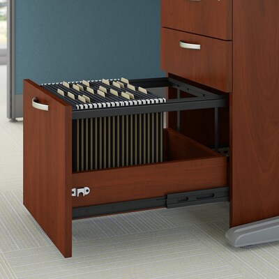 Bush Business Furniture Office in an Hour 2 Person Cubicle Workstations, Hansen Cherry (OIAH005HC)