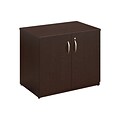 Bush Business Furniture Easy Office 36W Storage Cabinet with Doors and Shelves, Mocha Cherry, Installed (EO102MRSUFA)