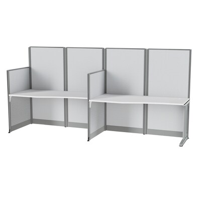 Regency Instant Office 63H x 129W 2 Person In-Line Cubicle Panel Workstation, Pure White (IO36192-03K-2P)