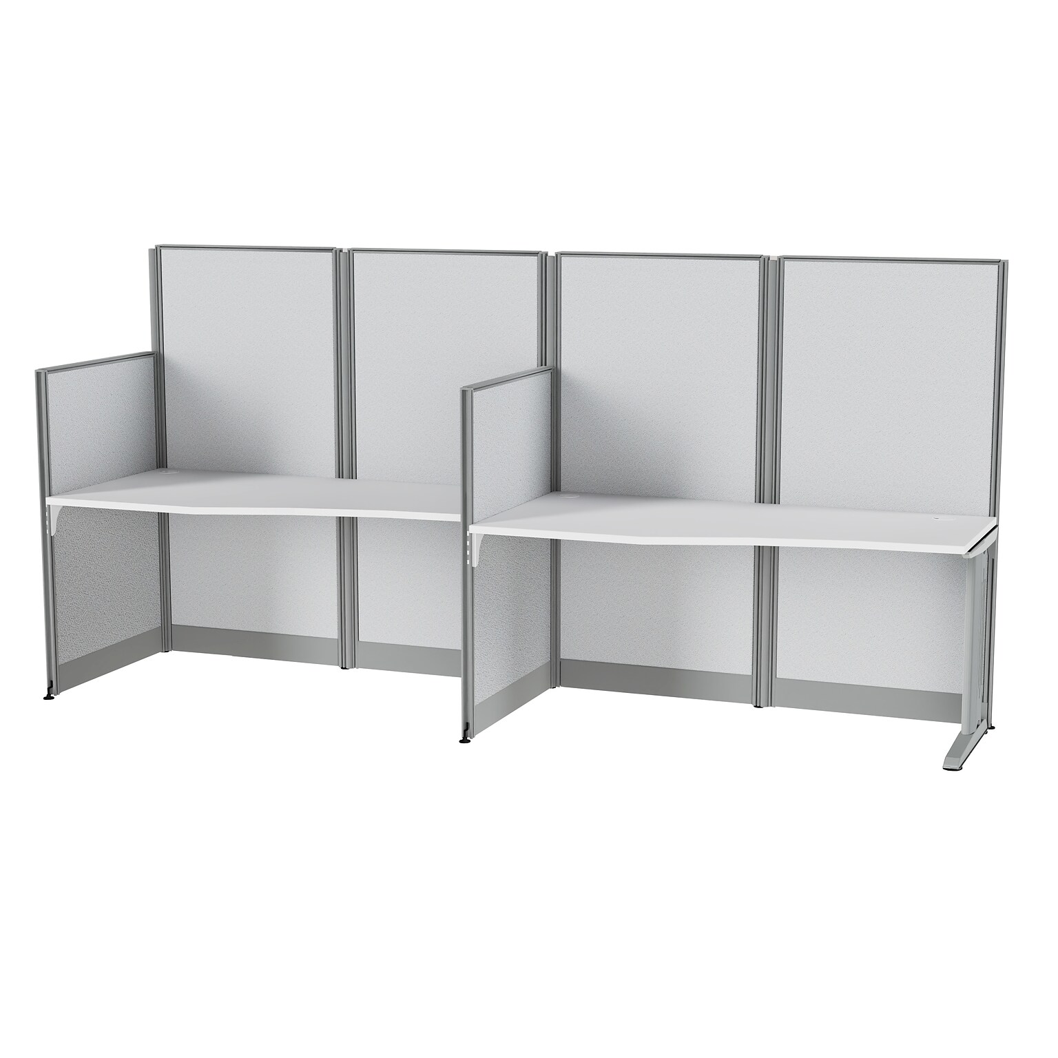 Regency Instant Office 63H x 129W 2 Person In-Line Cubicle Panel Workstation, Pure White (IO36192-03K-2P)