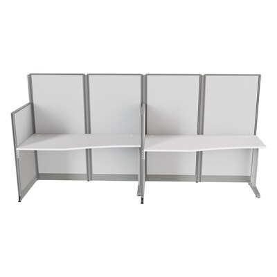 Regency Instant Office 63"H x 129"W 2 Person In-Line Cubicle Panel Workstation, Pure White (IO36192-03K-2P)