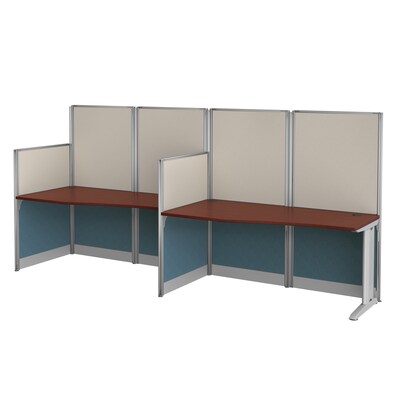 Regency Instant Office 63H x 129W 2 Person In-Line Cubicle Panel Workstation, Hansen Cherry (IO36492-03K-2P)