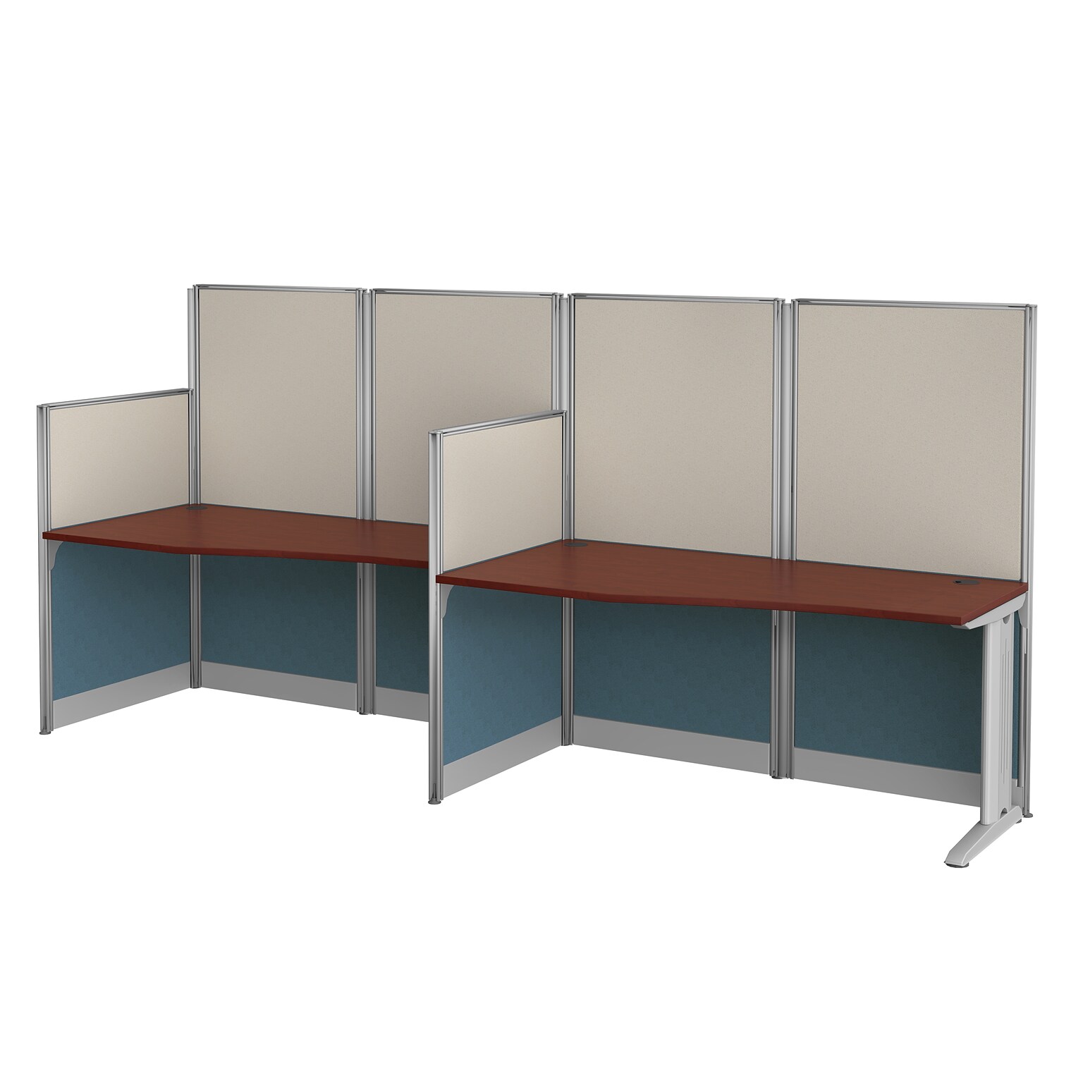 Regency Instant Office 63H x 129W 2 Person In-Line Cubicle Panel Workstation, Hansen Cherry (IO36492-03K-2P)