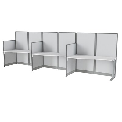 Regency Instant Office 63H x 193.5W 3 Person In-Line Cubicle Panel Workstation, Pure White (IO36192-03K-3P)