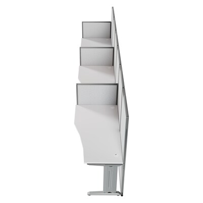 Regency Instant Office 63"H x 193.5"W 3 Person In-Line Cubicle Panel Workstation, Pure White (IO36192-03K-3P)