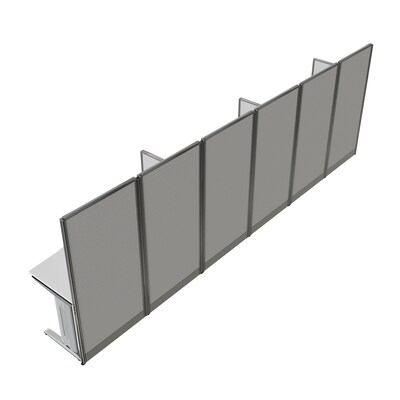 Regency Instant Office 63"H x 193.5"W 3 Person In-Line Cubicle Panel Workstation, Pure White (IO36192-03K-3P)