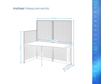 Regency Instant Office 63"H x 193.5"W 3 Person In-Line Cubicle Panel Workstation, Pure White (IO36192-03K-3P)