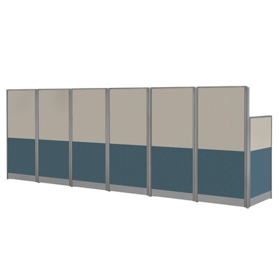 Regency Instant Office 63"H x 193.5"W 3 Person In-Line Cubicle Panel Workstation, Hansen Cherry (IO36492-03K-3P)