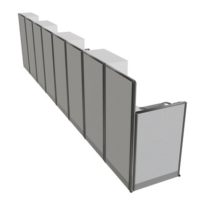 Regency Instant Office 63"H x 258"W 4 Person In-Line Cubicle Panel Workstation with Storage, Pure White (IO36192-STGK-4P)