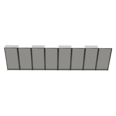Regency Instant Office 63"H x 258"W 4 Person In-Line Cubicle Panel Workstation with Storage, Pure White (IO36192-STGK-4P)