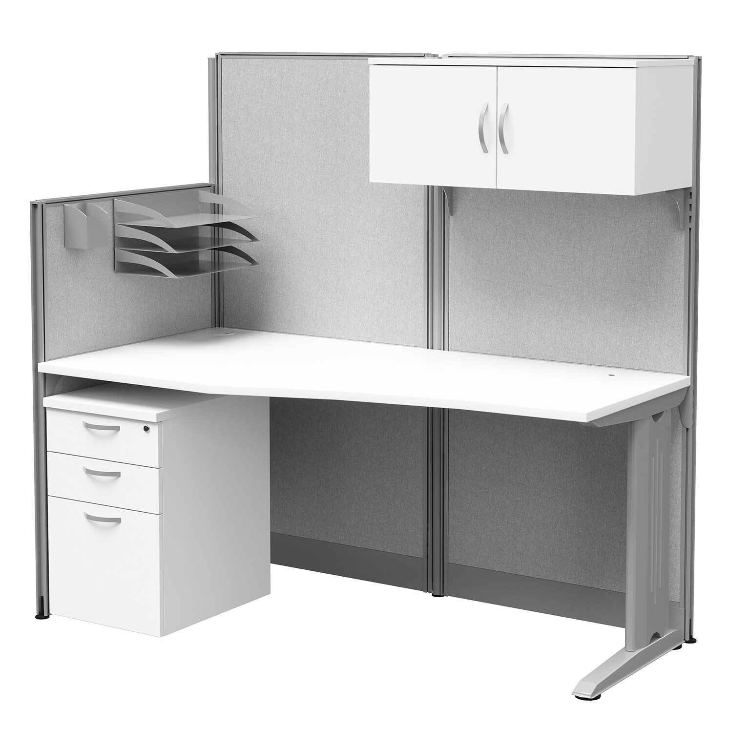 Regency Instant Office 63H x 65W Cubicle Workstation with Storage and Accessory Kit, White (IO36192-03STGK)