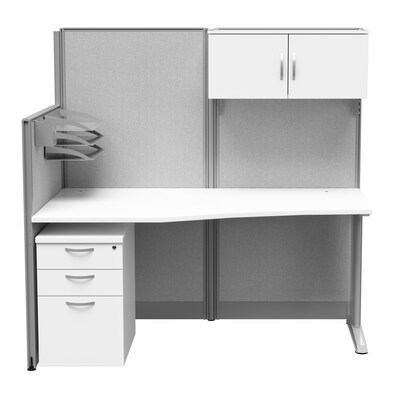 Regency Instant Office 63"H x 65"W Cubicle Workstation with Storage and Accessory Kit, White (IO36192-03STGK)