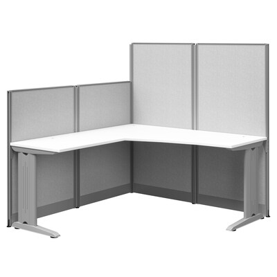Regency Instant Office 63H x 65W L-Shaped Cubicle Panel Workstation, White (IO36194-03K)
