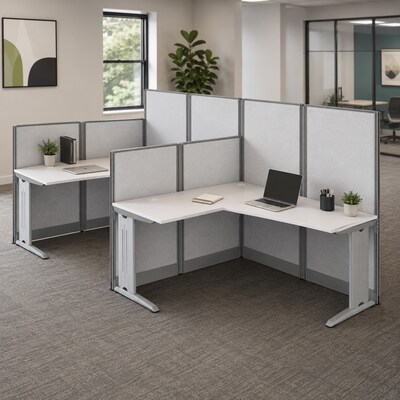 Regency Instant Office 63H x 65W L-Shaped Cubicle Panel Workstation, White (IO36194-03K)