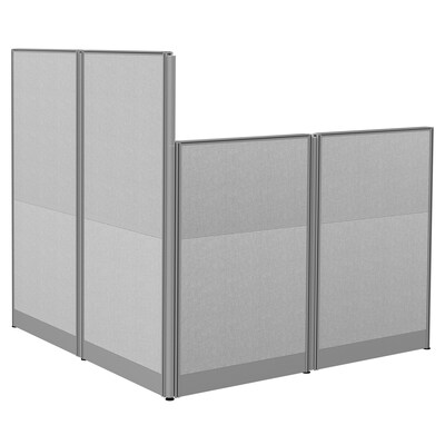 Regency Instant Office 63"H x 65"W L-Shaped Cubicle Panel Workstation, White (IO36194-03K)