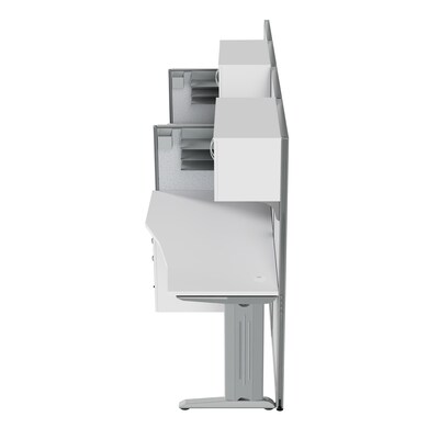 Regency Instant Office 63"H x 129"W 2 Person In-Line Cubicle Workstation with Storage, White (IO005WH)