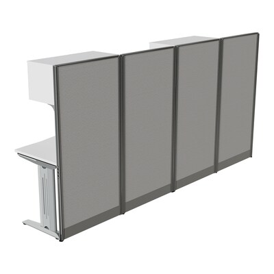 Regency Instant Office 63"H x 129"W 2 Person In-Line Cubicle Workstation with Storage, White (IO005WH)