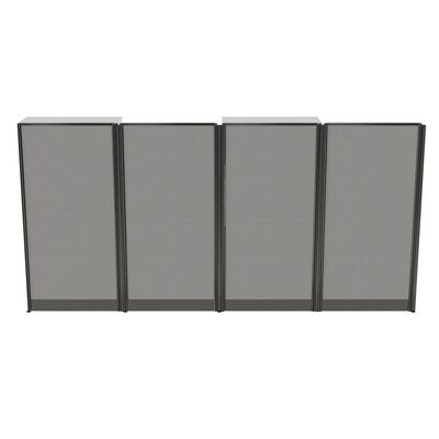 Regency Instant Office 63"H x 129"W 2 Person In-Line Cubicle Workstation with Storage, White (IO005WH)