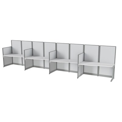 Regency Instant Office 63H x 258W 4 Person In-Line Cubicle Panel Workstation, Pure White (IO36192-03K-4P)