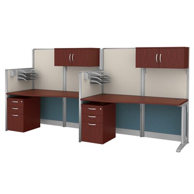 Regency Instant Office 63H x 129W 2 Person In-Line Cubicle Workstation with Storage, Cherry (IO005HC)