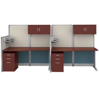 Regency Instant Office 63"H x 129"W 2 Person In-Line Cubicle Workstation with Storage, Cherry (IO005HC)