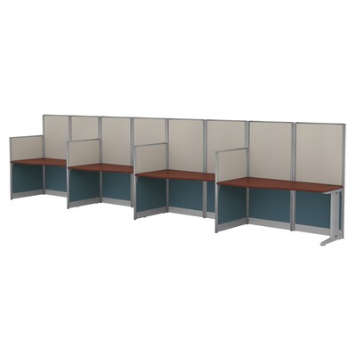 Regency Instant Office 63H x 258W 4 Person In-Line Cubicle Panel Workstation, Hansen Cherry (IO36492-03K-4P)