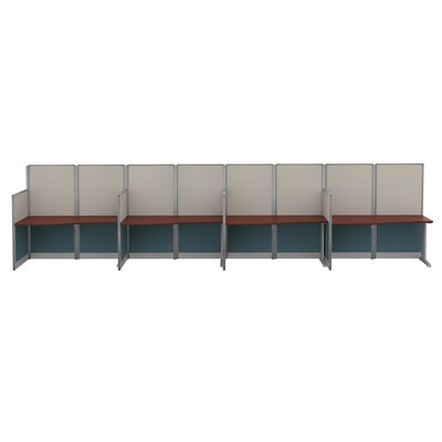 Regency Instant Office 63"H x 258"W 4 Person In-Line Cubicle Panel Workstation, Hansen Cherry (IO36492-03K-4P)