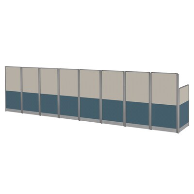 Regency Instant Office 63"H x 258"W 4 Person In-Line Cubicle Panel Workstation, Hansen Cherry (IO36492-03K-4P)