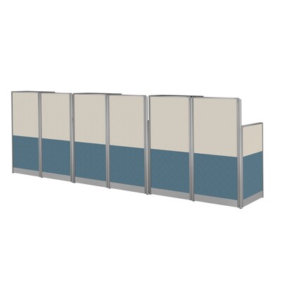 Regency Instant Office 63"H x 193"W 3 Person In-Line Cubicle Workstation with Storage, Hansen Cherry (IO36492-STGK-3P)