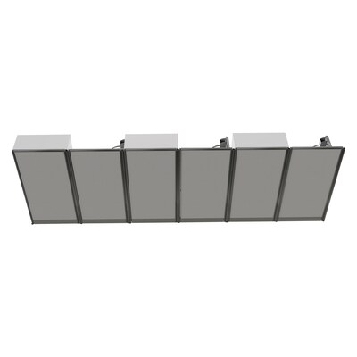 Regency Instant Office 63"H x 193"W 3 Person In-Line Cubicle Panel Workstation with Storage, Pure White (IO36192-STGK-3P)