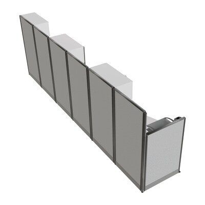Regency Instant Office 63"H x 193"W 3 Person In-Line Cubicle Panel Workstation with Storage, Pure White (IO36192-STGK-3P)