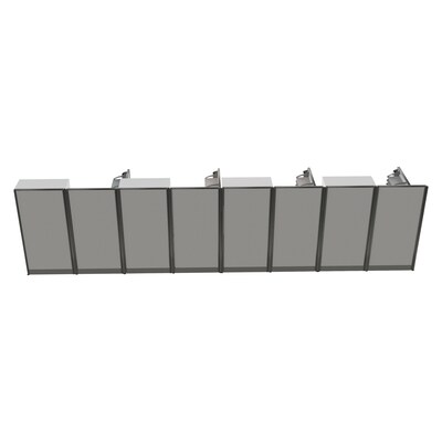 Regency Instant Office 63"H x 258"W 4 Person L-Shaped Cubicle Panel Workstation with Storage, White (IO007WH