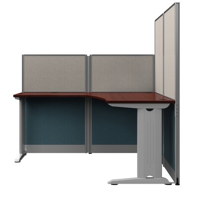 Regency Instant Office 63"H x 65"W L-Shaped Cubicle Panel Workstation, Cherry (IO36194-03K)