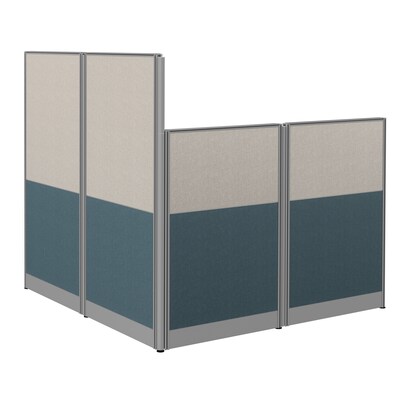 Regency Instant Office 63"H x 65"W L-Shaped Cubicle Panel Workstation, Cherry (IO36194-03K)