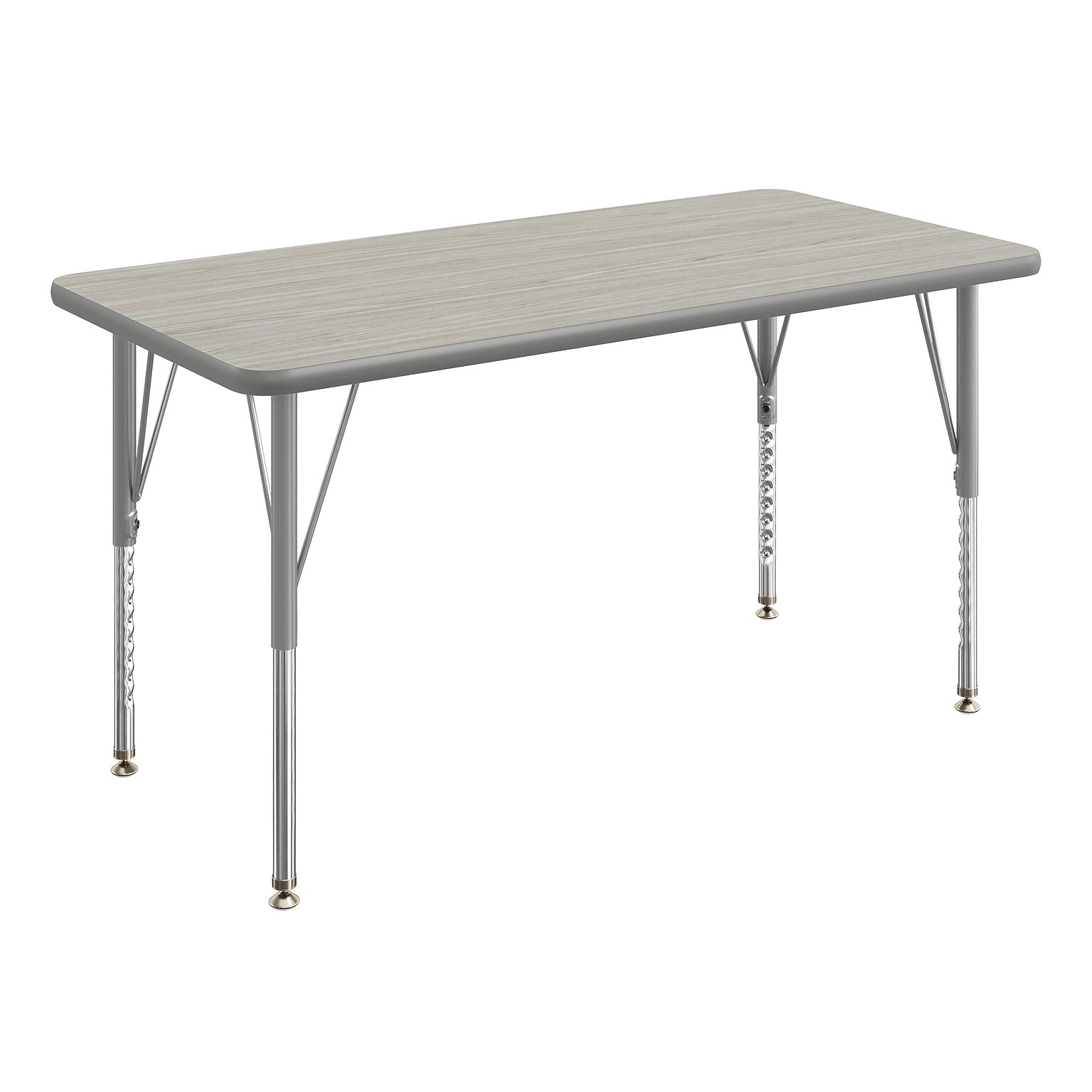 Flash Furniture Wren Rectangular Activity Table, 48 x 24, Height Adjustable, Light Gray Top/Silver Frame (XUA2448RECLGTP)